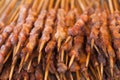 Roast mutton cubes on a skewer Royalty Free Stock Photo