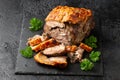 Roast pork boneless shoulder with crispy crackling