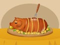 Illustration of roast pork