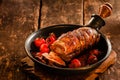 Roast Pork Roll Stuffed with Grilled Vegetables Royalty Free Stock Photo