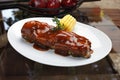 Roast ribs with barbecue sauce