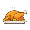 Roast turkey or chicken dinner Royalty Free Stock Photo