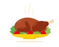 Roast turkey for Thanksgiving or Christmas diner. Royalty Free Stock Photo
