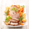 Roast veal and vegetable Royalty Free Stock Photo