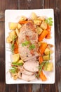 Roast veal and vegetable Royalty Free Stock Photo