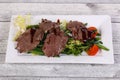 Roastbeef salad with green beans Royalty Free Stock Photo