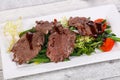 Roastbeef salad with green beans Royalty Free Stock Photo