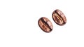 Roasted aromatic java beans for morning brew caffeine beverage concept  isolated on white  background Royalty Free Stock Photo