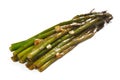 Roasted asparagus with garlic, isolated