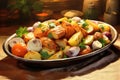 Roasted Assortment of Vegetables: Potatoes, Sweet Potatoes, Carrots, and Celery