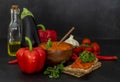 Roasted Balkan Relish ajvar or aivar Royalty Free Stock Photo