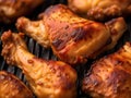 roasted and barbecue chicken wings on black