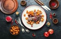 Roasted beef with pumpkin Royalty Free Stock Photo