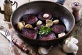 Roasted beetroot over rustic wooden background