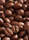 Roasted Black coffee beans. Aroma ingredients. close up. coffee Royalty Free Stock Photo