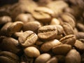 Roasted Black coffee beans. Aroma ingredients. close up Royalty Free Stock Photo