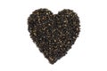 Roasted black sesame in heart shape