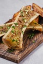 Roasted bone marrow closeup Royalty Free Stock Photo