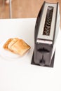 Roasted bread near electric toaster