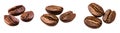 Roasted brown coffee beans isolated