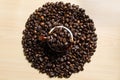 Roasted brown coffee beans