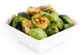 Roasted brussels sprouts with bacon Royalty Free Stock Photo