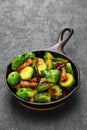 Roasted brussels sprouts with bacon