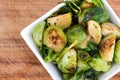 Roasted brussels sprouts with bacon Royalty Free Stock Photo