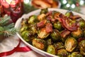 Roasted brussels sprouts in a bowl Royalty Free Stock Photo