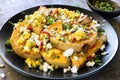 Roasted Butternut Squash or Pumpkin with Sweetcorn Salsa Feta and Pepitas Royalty Free Stock Photo