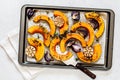 Roasted Squash Slices with Red Onions Royalty Free Stock Photo