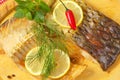 Roasted carp fillets Royalty Free Stock Photo