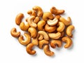 Roasted Cashew Nuts Isolated Against A Transparent Background. PNG. Party Food Snacks Royalty Free Stock Photo