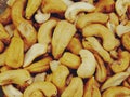 Roasted cashew nuts top view Royalty Free Stock Photo