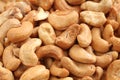 Roasted cashew nuts, top view. Closeup Royalty Free Stock Photo