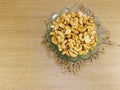 Roasted cashew nuts top view Royalty Free Stock Photo