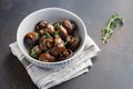 Roasted champignons with thyme Royalty Free Stock Photo