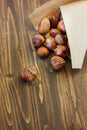 Roasted chestnuts in paper cornet Royalty Free Stock Photo