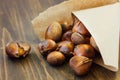Roasted chestnuts in paper cornet Royalty Free Stock Photo