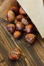 Roasted chestnuts in paper cornet Royalty Free Stock Photo