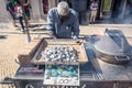 Roasted chestnuts for sale in Lisbon, Portugal Royalty Free Stock Photo