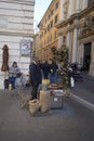 Roasted chestnuts seller