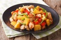 Roasted chicken breast with pineapple and vegetables in sweet an Royalty Free Stock Photo