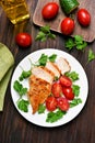 Roasted chicken breast, top view Royalty Free Stock Photo