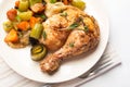 Roasted Chicken Leg and Vegetables Royalty Free Stock Photo