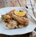 Roasted chicken legs with lemon and garlic