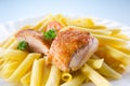 Roasted chicken with pasta