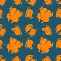 Roasted Chicken Pattern Design. Vector Royalty Free Stock Photo