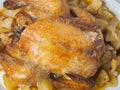 Roasted Chicken with potatos Royalty Free Stock Photo