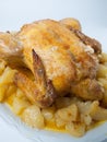 Roasted Chicken with potatos Royalty Free Stock Photo
